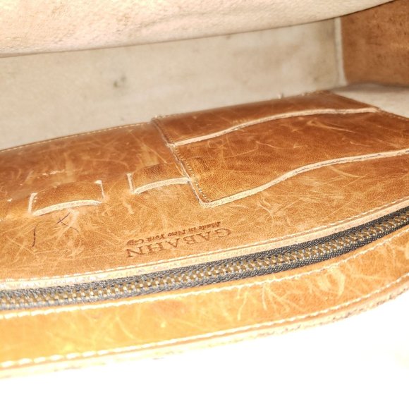 Gabahn Peanut Butter Leather Vintage Briefcase New York City - Picture 7 of 9
